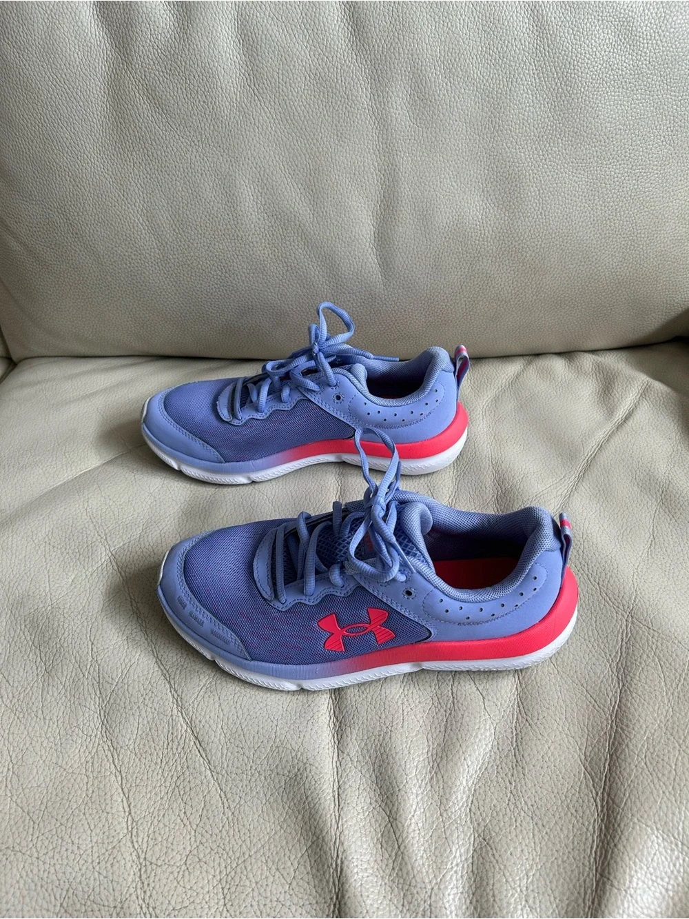 Kids Light Purple/Blue Athletic Sneakers with Pink Accents, Size 6Y